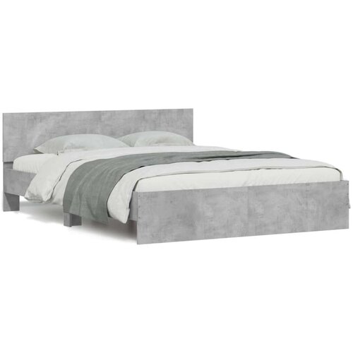 VidaXL okvir kreveta s uzglavljem boja betona 140x200 cm Slike