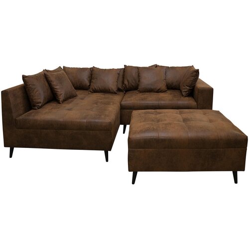 MID.YOU Ecksofa inkl. Hocker, mikrovlakna rjava Cene