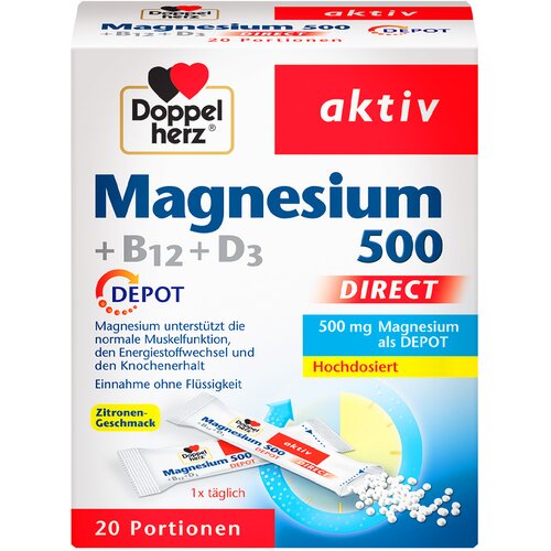 Doppelherz aktiv magnezij 500 + B12 + D3 Direct Depot - 20 vreć. Cijene