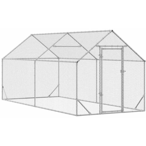 vidaXL Kletka za pi&scaron;čance srebrna 200x170x177cm Cinkana jeklena, (5000204349) Cene