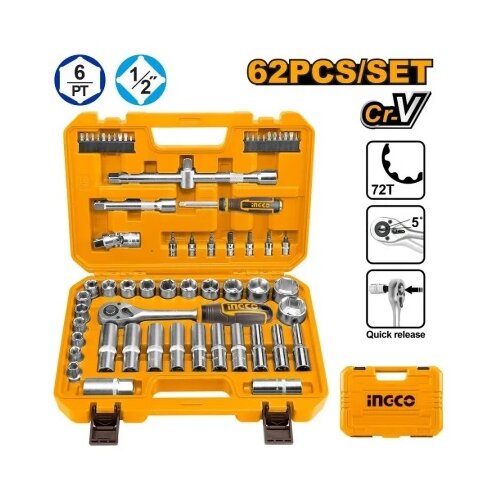 Ingco hkts12602 set gedora 62/1 1/2&amp;quot; super ( HKTS12602 ) Slike