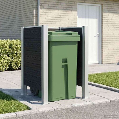  Ograda za kante za smeće Siva 85 x 85 x 115 cm Aluminij i WPC - Siva u-oblik 85 cm Cijene
