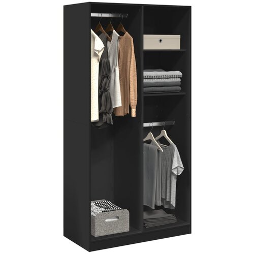 VidaXL Ormar crni 100 x 50 x 200 cm od konstruiranog drva Slike