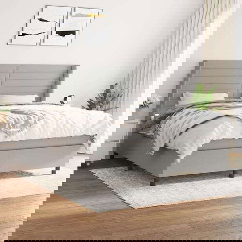  Krevet box spring s madracem svjetlosiva 160x200 cm tkanina Cijene