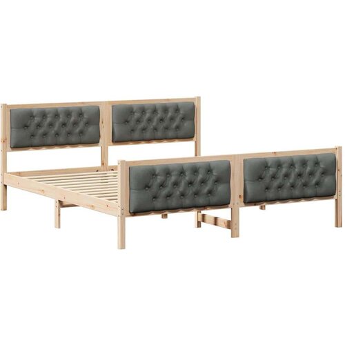  Okvir za krevet Tamno siva 160 x 200 cm tkanina Slike