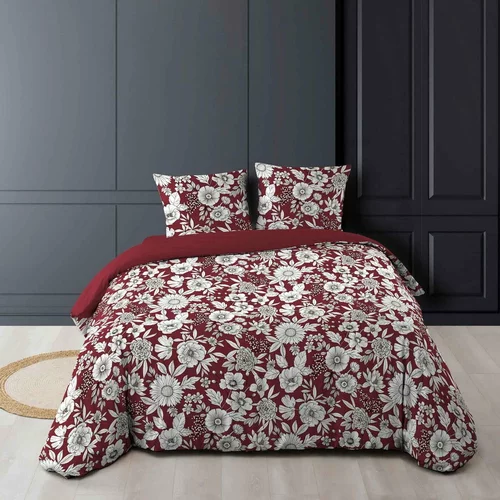 Douceur d intérieur Crvena/bijela pamučna posteljina za bračni krevet/za produženi krevet 240x220 cm Milady –