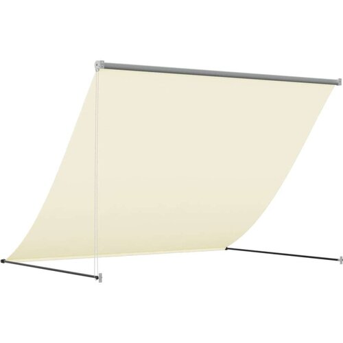  Tenda na uvlačenje krem 200 x 150 cm od tkanine i čelika Slike