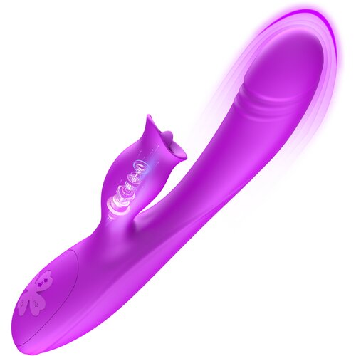 Paloqueth Pulsating Vibrator with Clitoral Licking Purple Cijene