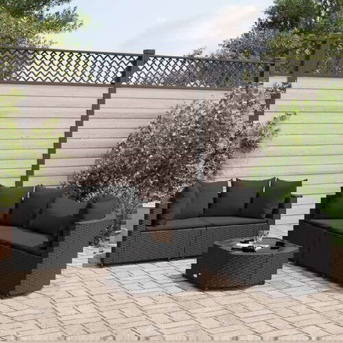  6-dijelni set vrtnih sofa s jastucima crni od poliratana Cijene