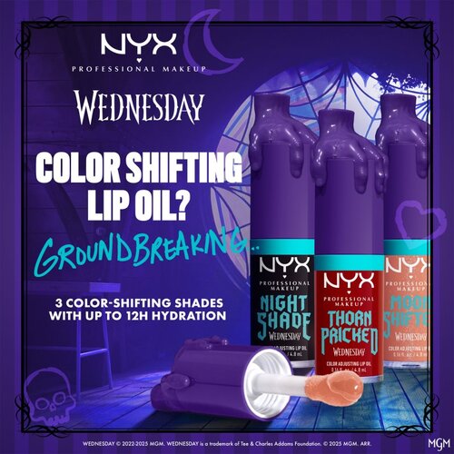 NYX Professional Makeup Wednesday Mystery Lip Oil olje za ustnice odtenek 02 Thorn Pricked 4.8 ml Slike