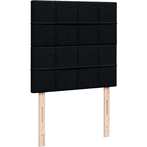 VidaXL Krevet s oprugama i madracem crni 100 x 200 cm od tkanine Slike