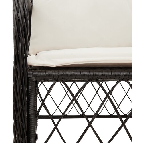  7-dijelni vrtni blagovaonski set s jastucima crni od poliratana Crna 150 cm table length Slike