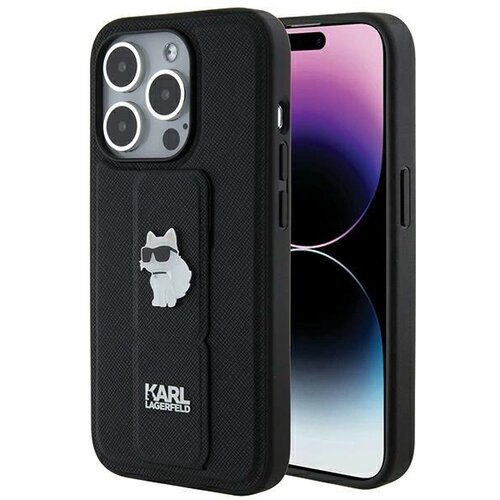 Karl Lagerfeld ETUI GRIPSTAND SAFFIANO CHOUPETTE PINS NA IPHONE 14 PRO - CZARNE, (21899362) Cene