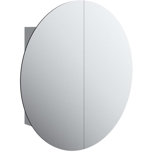 Maison Chic Kopalniška omarica - Kopalniški kabinet z okroglim ogledalom LED siva 54x54x17,5 cm, (21794875) Cene