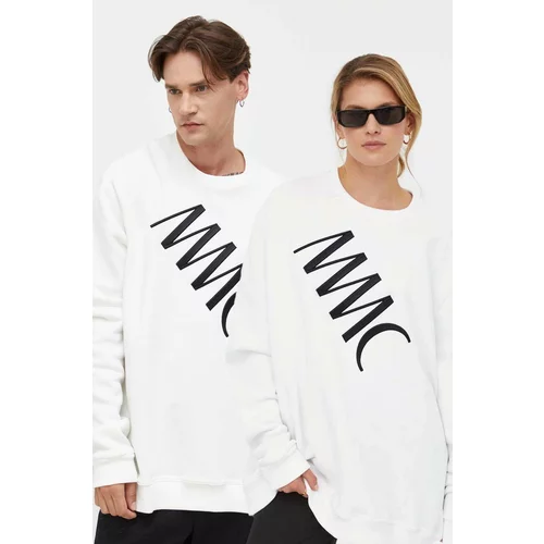 MMC Studio Bombažen pulover bela barva