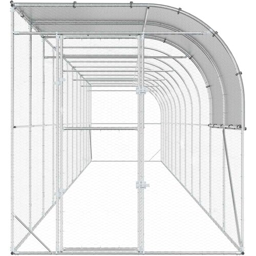  Kavez za piletinu uz zid Srebrna 1200 x 200 x 215 cm Slike