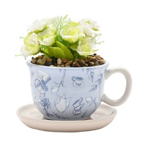  Dekorativna saksija sa ve&amp;scaron;tačkim cvećem Planters Alice in Wonderland, Svetloplava Slike