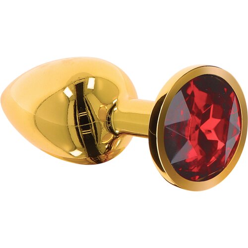 Taboom Bondage in Luxury Butt Plug with Diamond Jewel Gold-Red S Slike