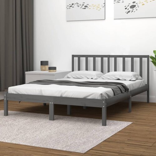  Okvir za krevet od masivne borovine sivi 200 x 200 cm Cijene