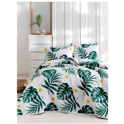 EnLora Home set od pamučnog pokrivača i 2 jastučnice Masso Jungle, 200 x 220 cm