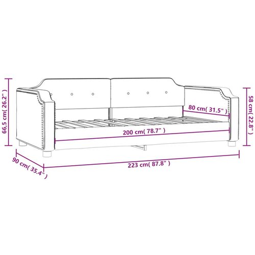  Dnevni krevet smeđesivi 80 x 200 cm od tkanine Slike