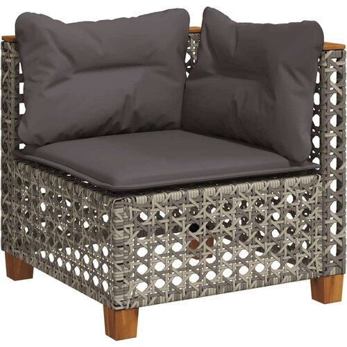 VidaXL 11-dijelni set vrtnih sofa od poliratana s jastucima sivi Slike