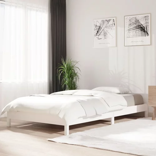 vidaXL Složivi krevet bijeli 90x200 cm od masivne borovine