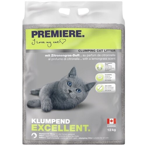 Premiere Excellent pijesak za mačke limunska trava,12 kg Cijene