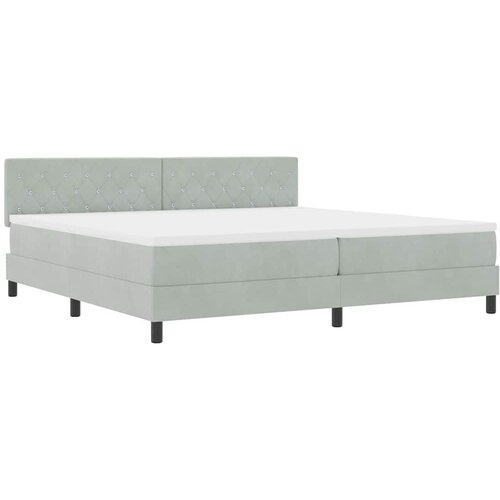  LED Box Spring Krevet Svijetlo siva 200 x 200 cm Bar&amp;scaron;un Slike