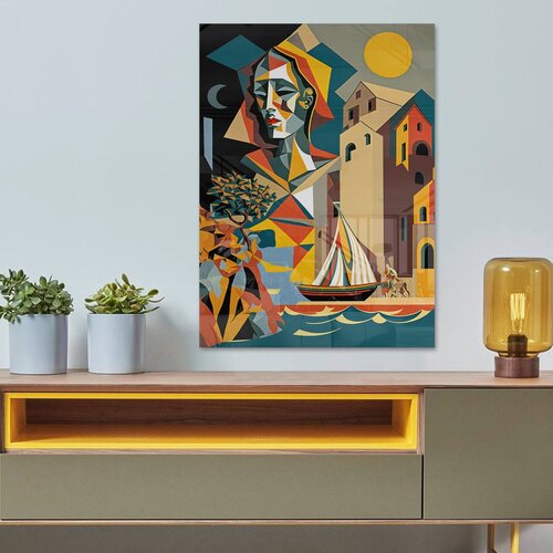 Wallity CAM3691 - 70100 multicolor decorative tempered glass painting Cene