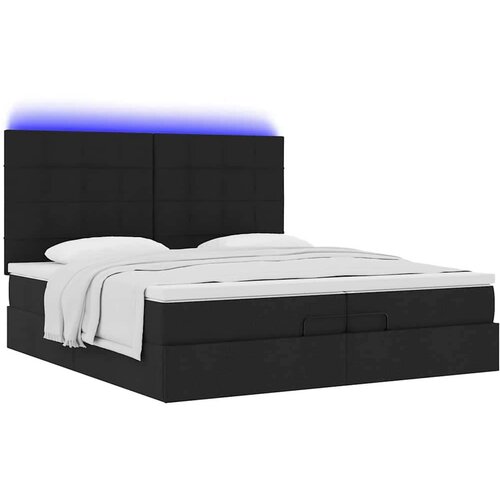 VidaXL Otomanski okvir kreveta s madracima crni 200x200cm od tkanine Slike