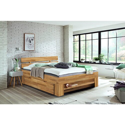 Livetastic postelja s predalom 180 cm x 200 cm , barve hrasta Slike