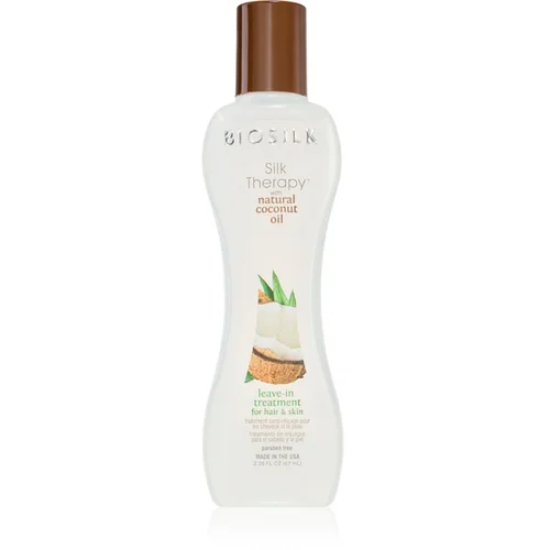 Biosilk Silk Therapy Natural Coconut Oil njega za hidrataciju bez ispiranja za kosu i tijelo 67 ml