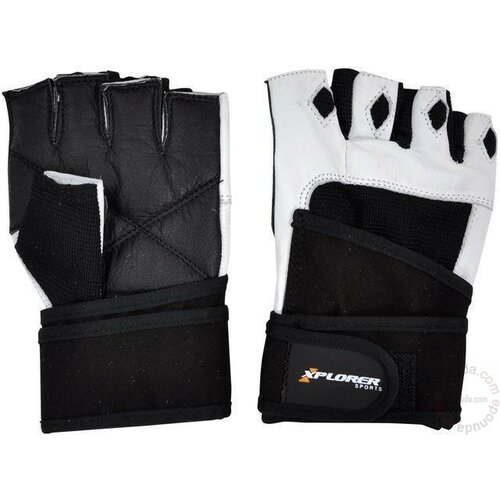 X-plorer fitnes rukavice bele-koža XL Slike