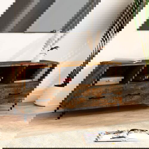 VidaXL TV omarica dimljeni hrast 102x35x50 cm konstruiran les Slike