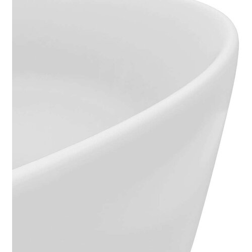  Luksuzni okrugli umivaonik mat bijeli 40 x 15 cm keramički Slike