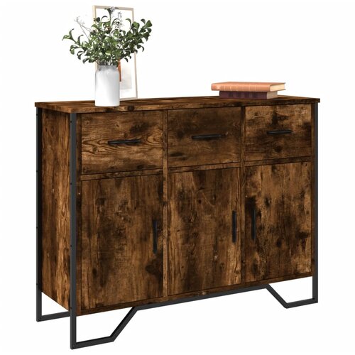 VidaXL Komoda boja dimljenog hrasta 97x32,5x74,5 cm konstruirano drvo Slike