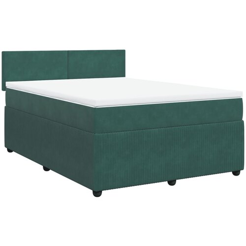 Maison Chic Box spring postelja - Vzmetna postelja z vzmetnico temno zelen 140x190 cm žamet SL5518, (21902900) Cene