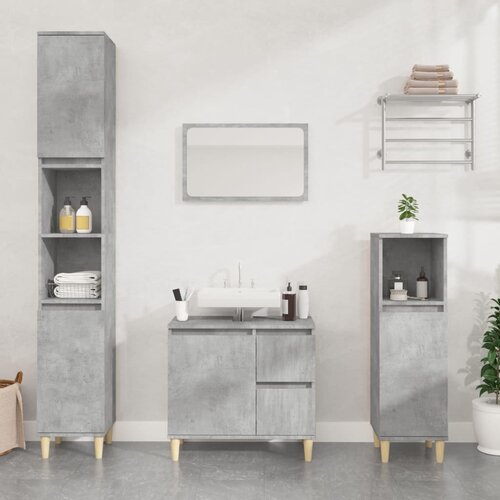 The Living Store Kopalni&amp;scaron;ka omarica betonsko siva 30x30x190 cm inženirski les - Kopalni&amp;scaron;ka Omarica, (21436909) Slike