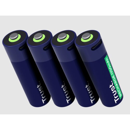  Punjive baterija TRUST USB-C 4P - AA/4 kom/USB-C kabel 4P/ crna Cene