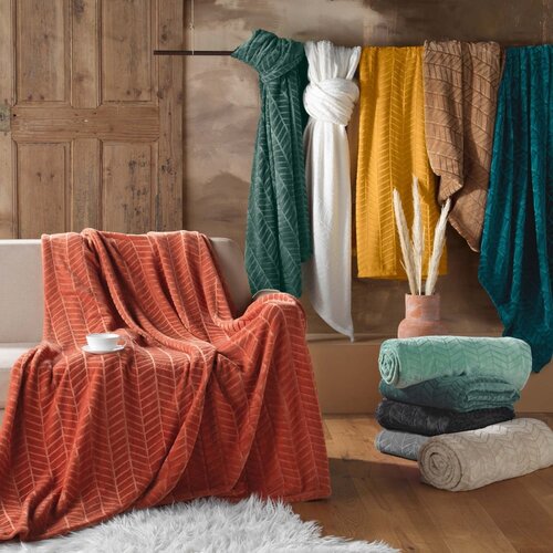 Douceur d int&amp;eacute;rieur Svetlo zeleno pregrinjalo iz mikroflanele 180x220 cm Arya &amp;ndash; Slike