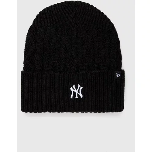 47 Brand Kapa MLB New York Yankees boja: crna, od tanke pletenine