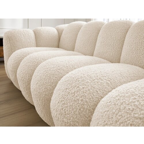 Bobochic Paris Bež sedežna garnitura iz tkanine boucl&amp;eacute; 232 cm Hippolyte &amp;ndash; Slike