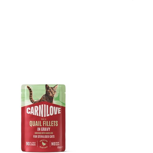Carnilove Cat Adult Sterilised vrečka, ko&scaron;čki v omaki - puran in prepelica - 85 g 85 g Cene