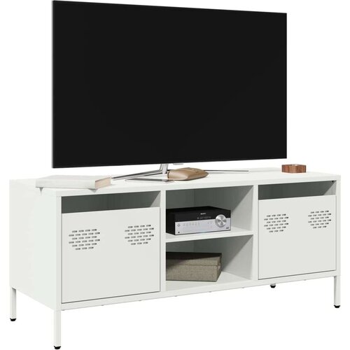 vidaXL TV ormarić bijeli 101,5x39x43,5 cm hladno valjani čelik Cene
