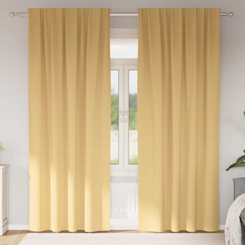  Zavjese za blackout s prstenovima 2 pcs Bež 260 x 140 cm Cene