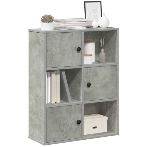  Regal za knjige boja betona 60x24x76,5 cm konstruirano drvo Slike