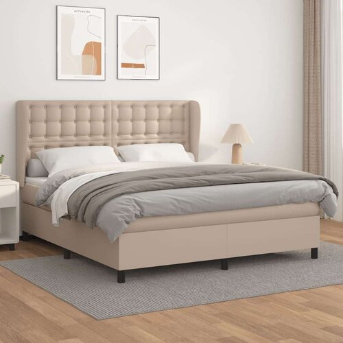 Krevet box spring s madracem cappuccino 180x200 cm umjetna koža Slike