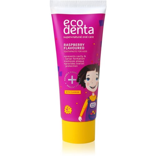 Ecodenta Super+Natural Oral Care Raspberry fluorna zobna pasta z okusom maline 75 ml Cene