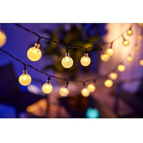 BAUHAUS LED solarna svetlobna veriga Balls (Za zunanjo uporabo, 6,9 m, Topla bela) Cene